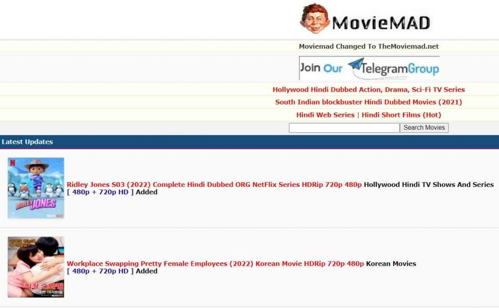 MovieMAD Website