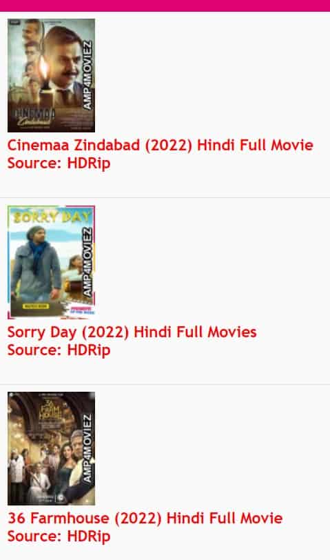 List of Movies on oFilmywap.com